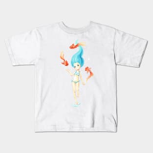 Girl In A Beach Kids T-Shirt